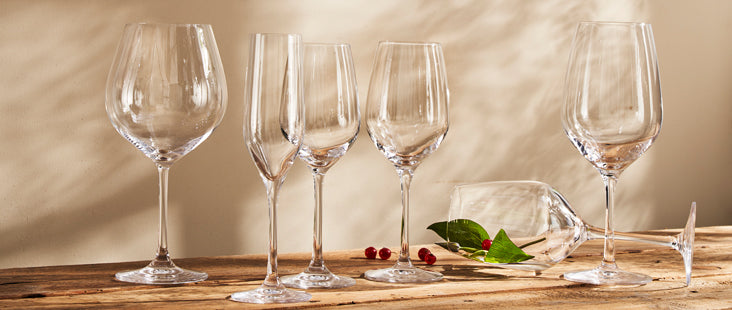 6 verres à vin décoré