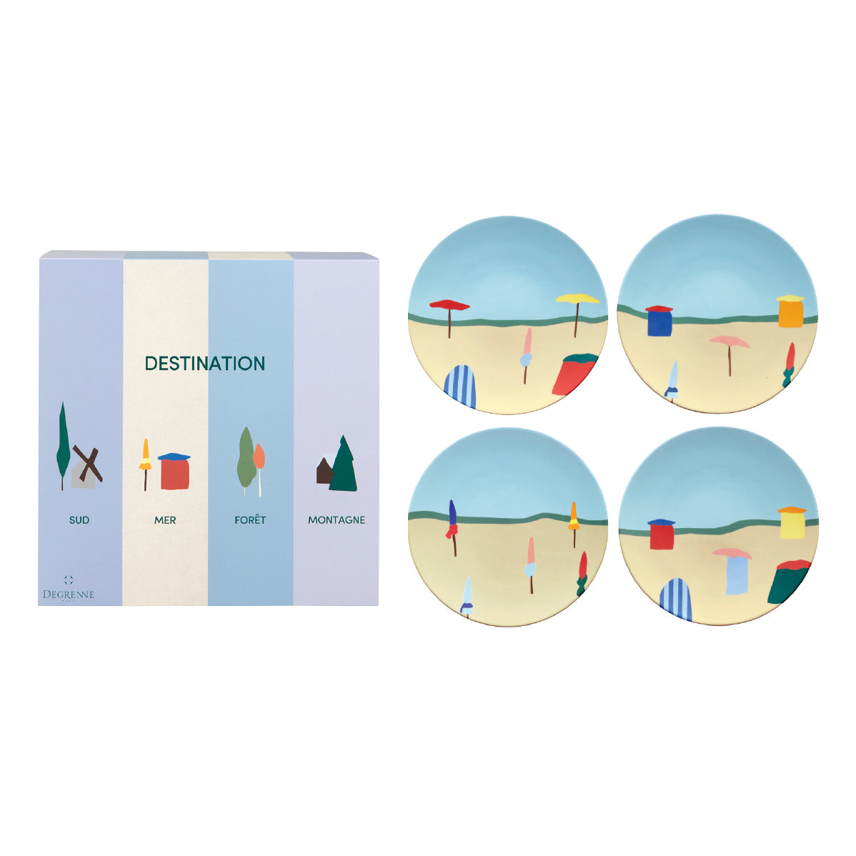 Image du produit: DESTINATION MER Coffret 4 assiettes 23 cm