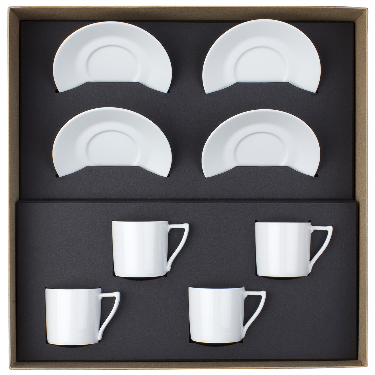 Image du produit: NEWPORT BLANC Coffret 4 tasses avec soucoupes à café/expresso