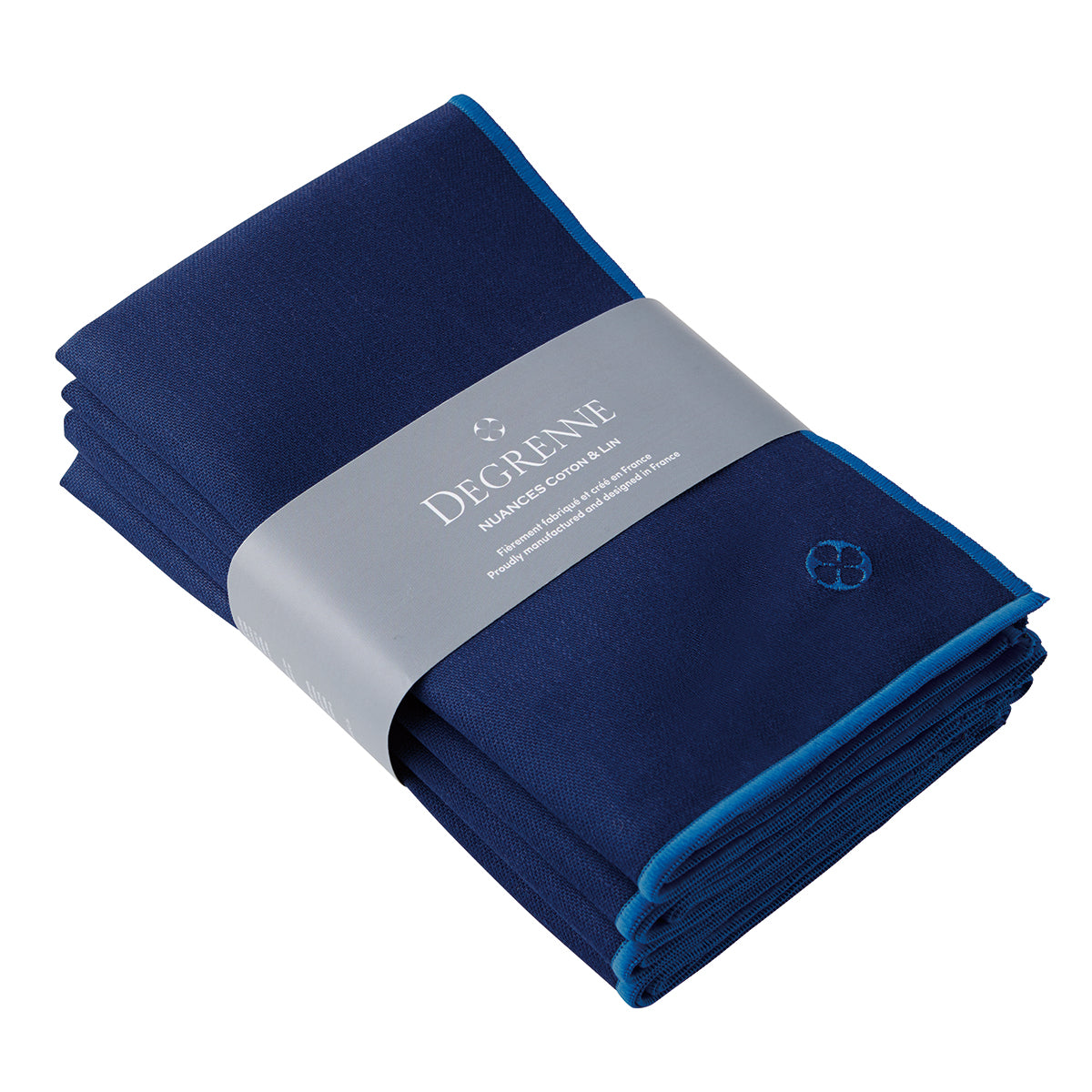 Image du produit: NUANCES COTON & LIN BLEU NUIT Lot de 4 serviettes 50 x 40 cm