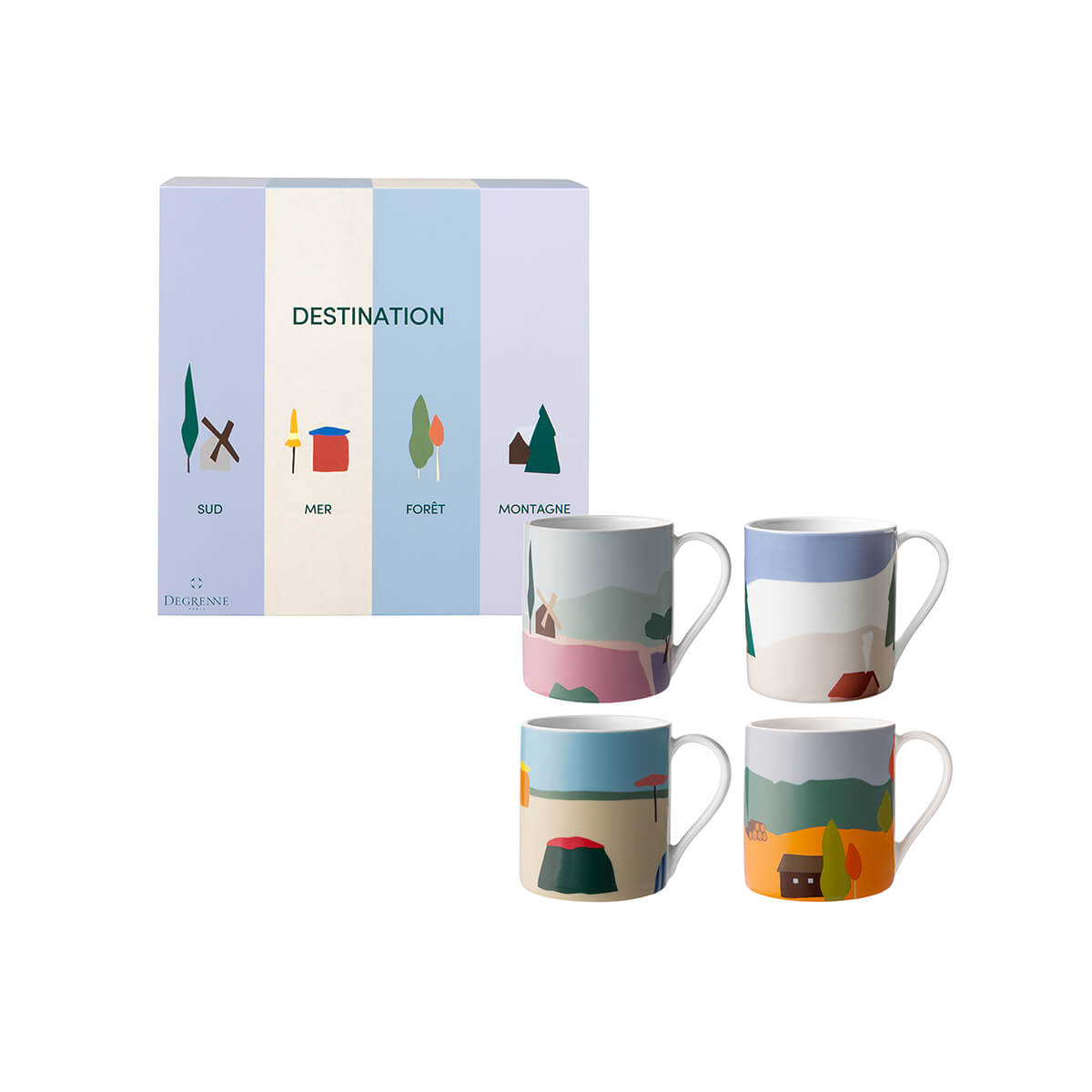 Image du produit: DESTINATION Coffret 4 mugs 30 cl