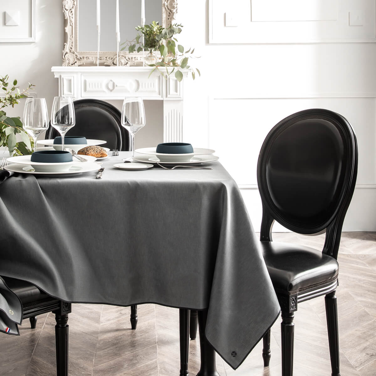 Image du produit: NUANCES COTON & LIN GRIS DEGRENNE Nappe carrée 180 x 180 cm