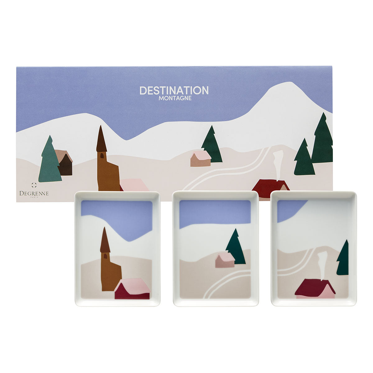 Image du produit: DESTINATION MONTAGNE Coffret 3 mini plats 16 x 12 cm