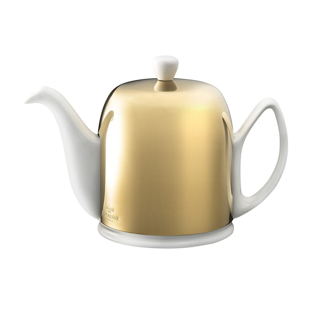 SALAM DOREE Théière cloche dorée - corps blanc
