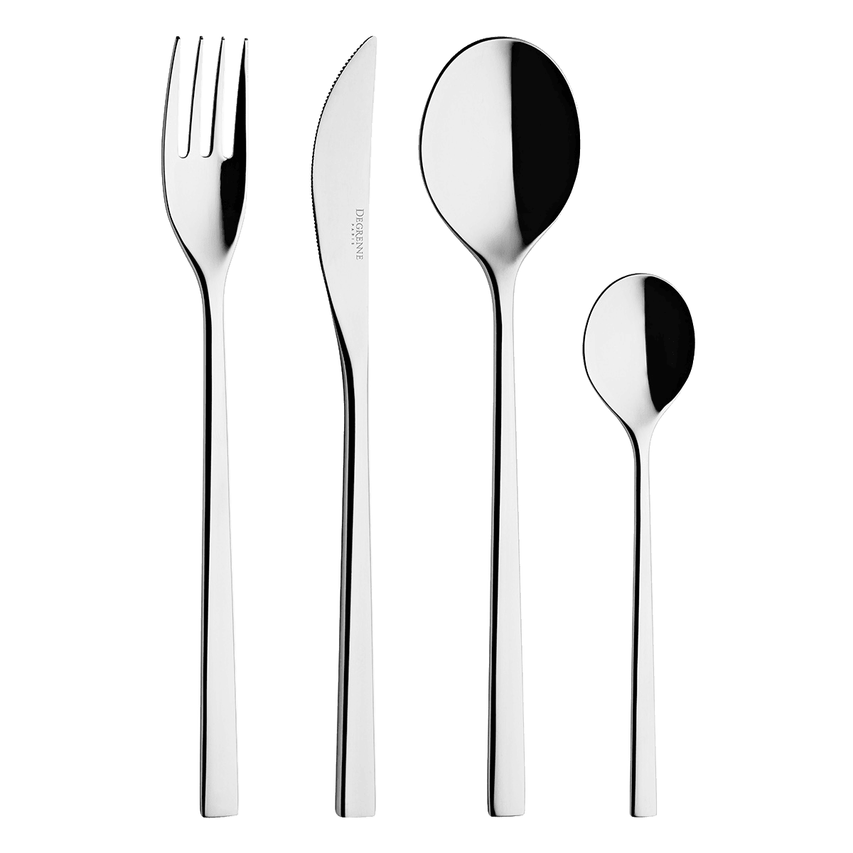 FUSE MIROIR Colis écrin 50 couverts monobloc lame scie