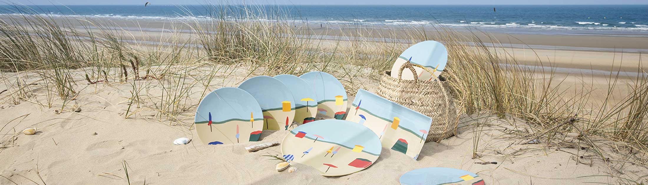 DESTINATION MER Plat à cake 40 x 16 cm