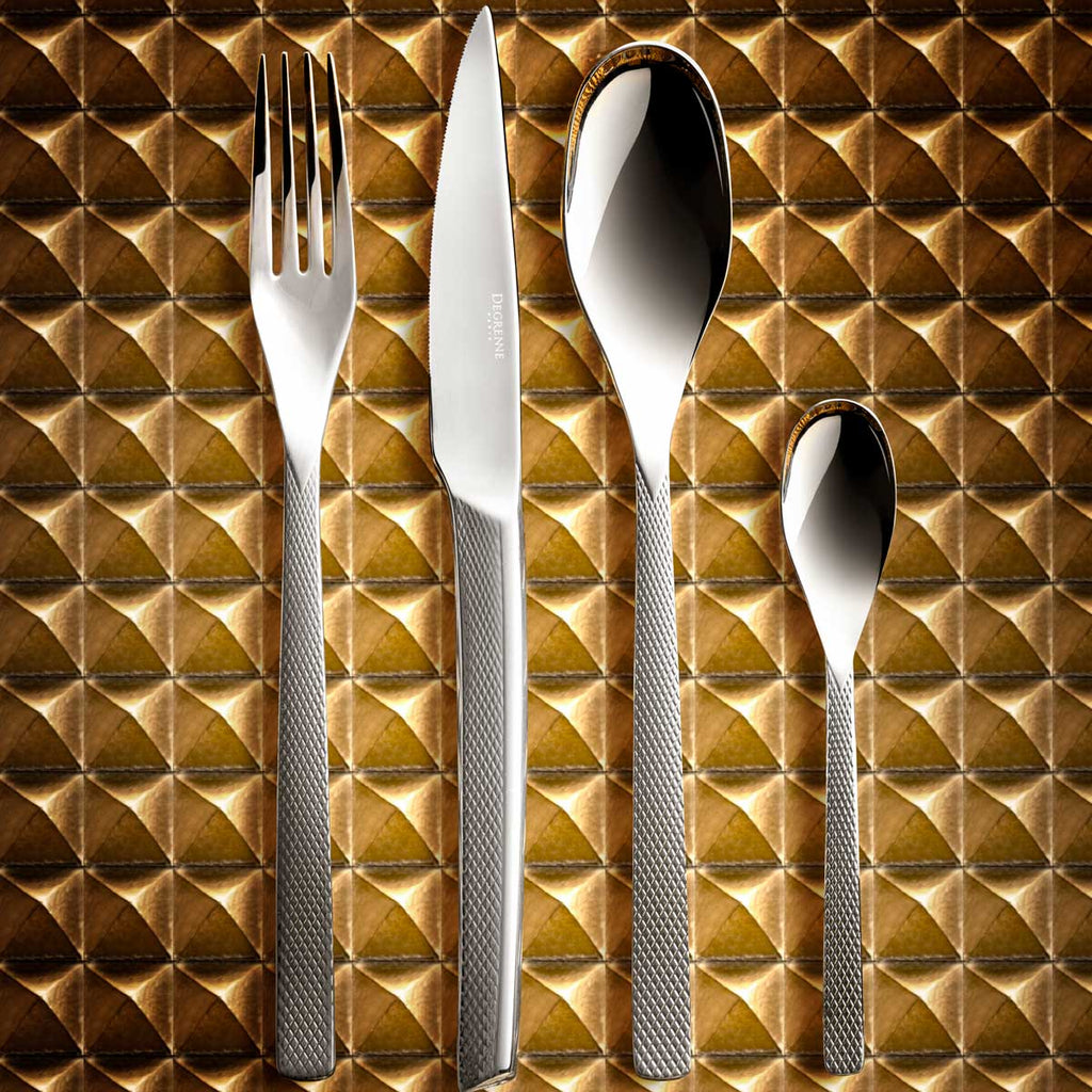 GUEST STAR MIRROR FINISH Cutlery set for 24 place settings solid handle serrated