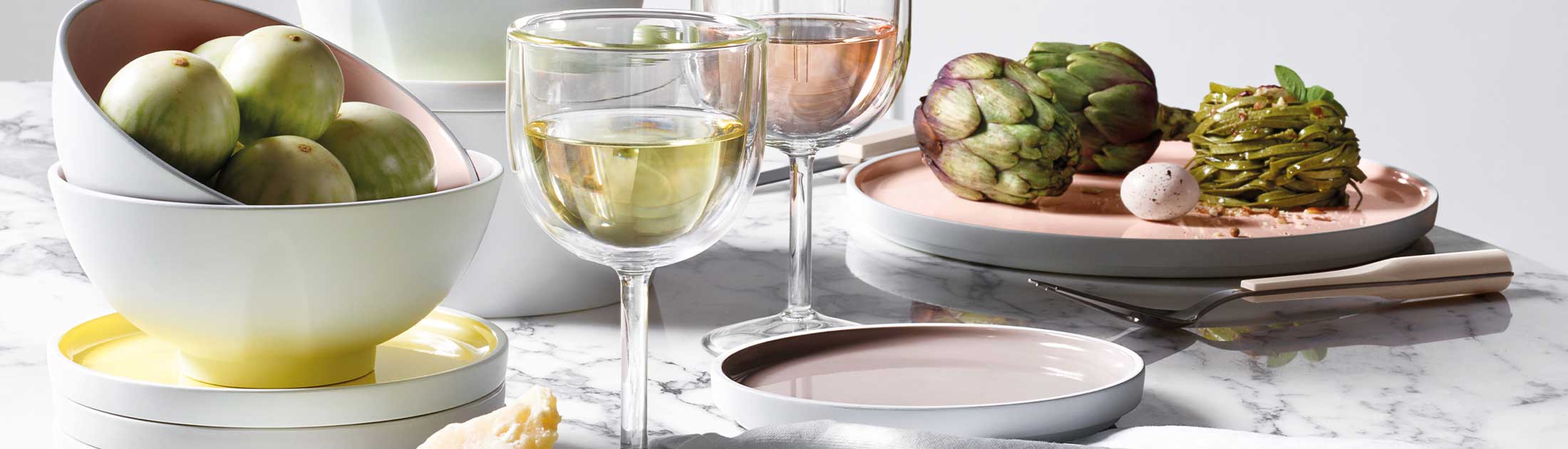 LA VAISSELLE DE L'ECONOME WHITE Set of straight bowl and plate 18 cm