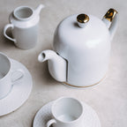 Theiere 4 tasses or cloche blanche