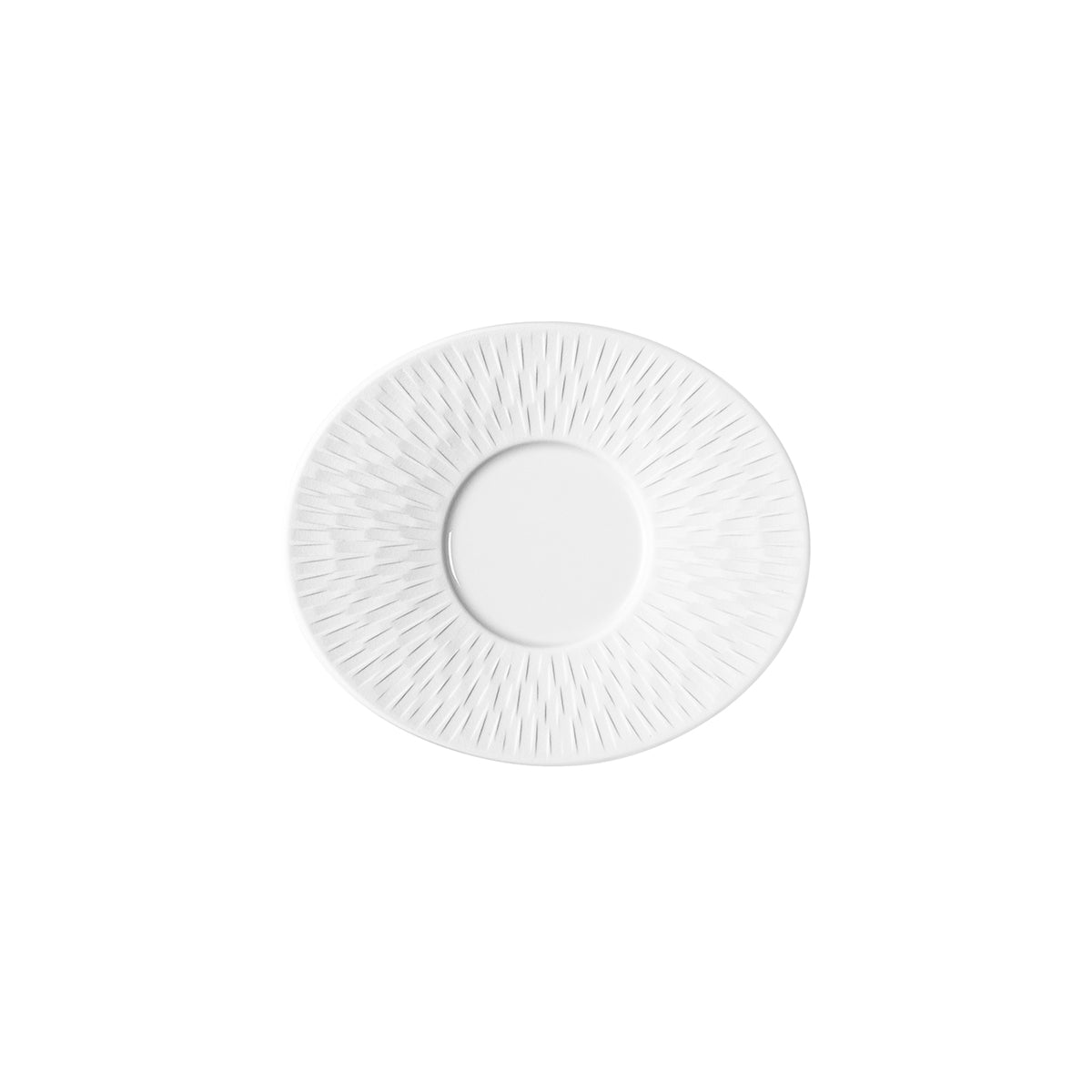 degrenne paris BOREAL SATIN BLANC Soucoupe à thé/café ovale 16 5 x 14 cm