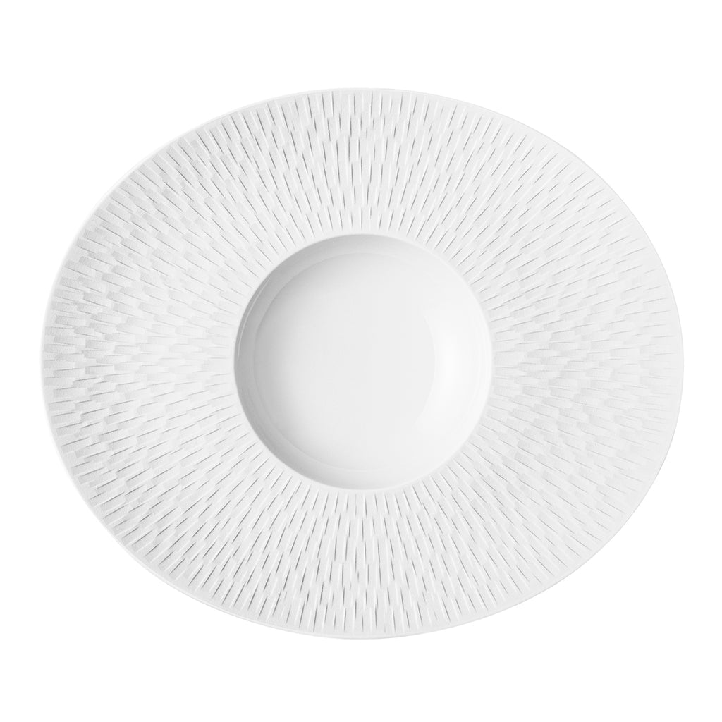 BOREAL SATIN WHITE Small bowl oval gourmet plate 30 cm x 26 cm