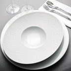 BOREAL SATIN WHITE Small bowl oval gourmet plate 30 cm x 26 cm