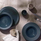 BAHIA BLUE STONE Large bowl gourmet plate 26 cm