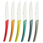 QUARTZ MIROIR MULTICOLORE Coffret 6 couteaux à steak lame scie