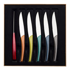 QUARTZ MIROIR MULTICOLORE Coffret 6 couteaux à steak lame scie