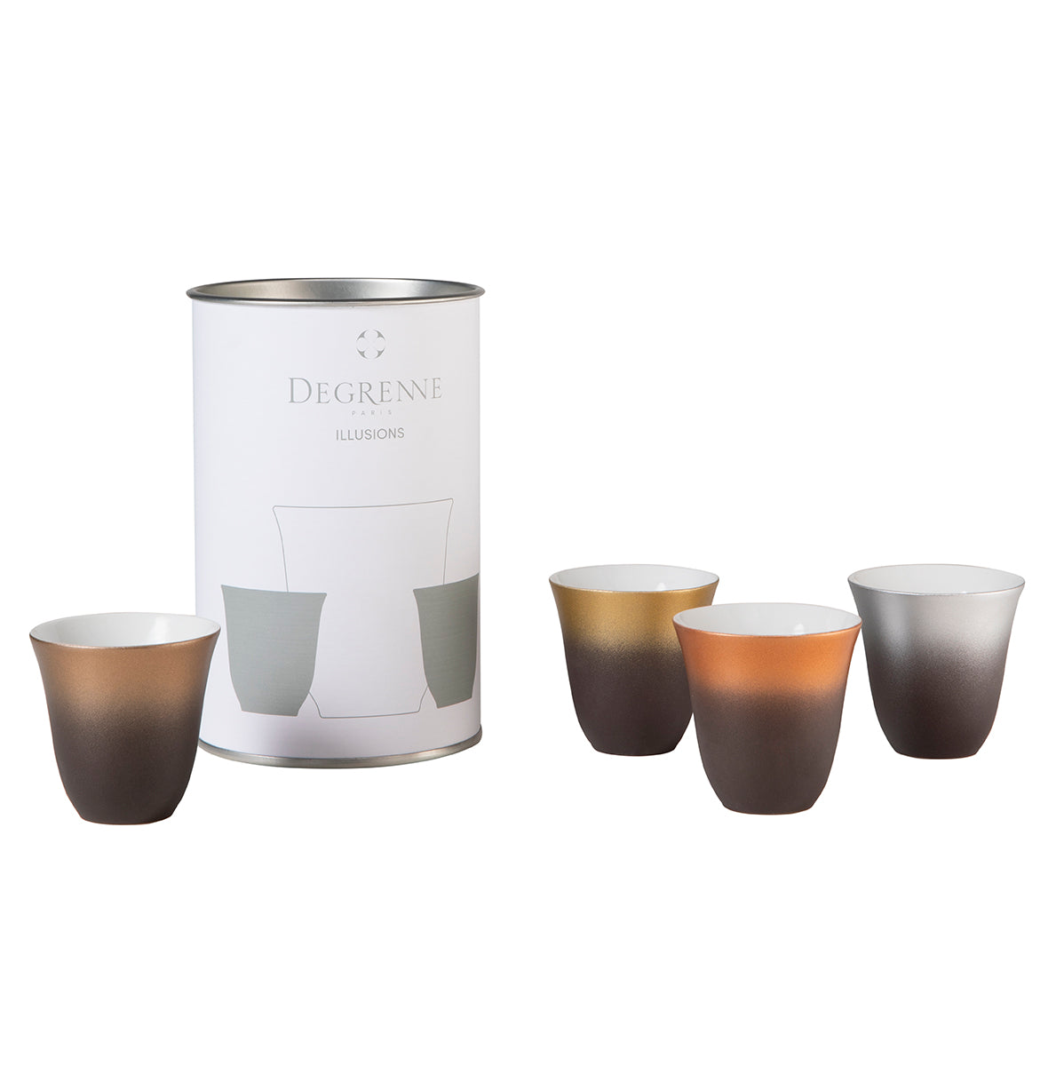 degrenne paris ILLUSIONS MULTICOLORE Coffret 4 tasses à moka 7 cl