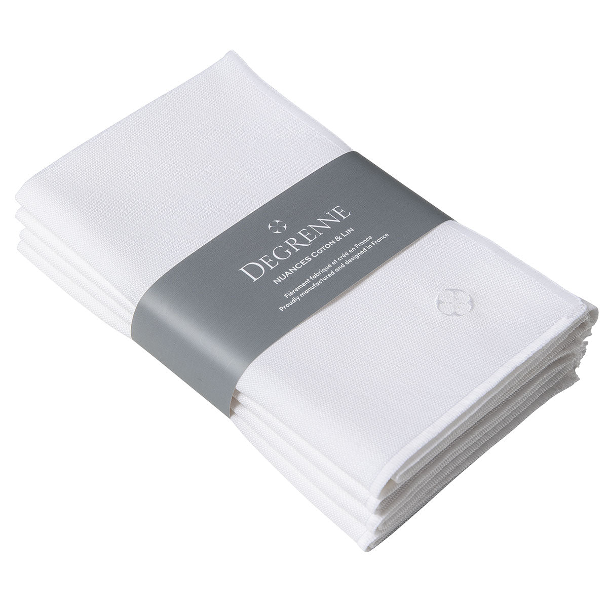 degrenne paris NUANCES COTON & LIN BLANC Lot de 4 serviettes 50 x 40 cm