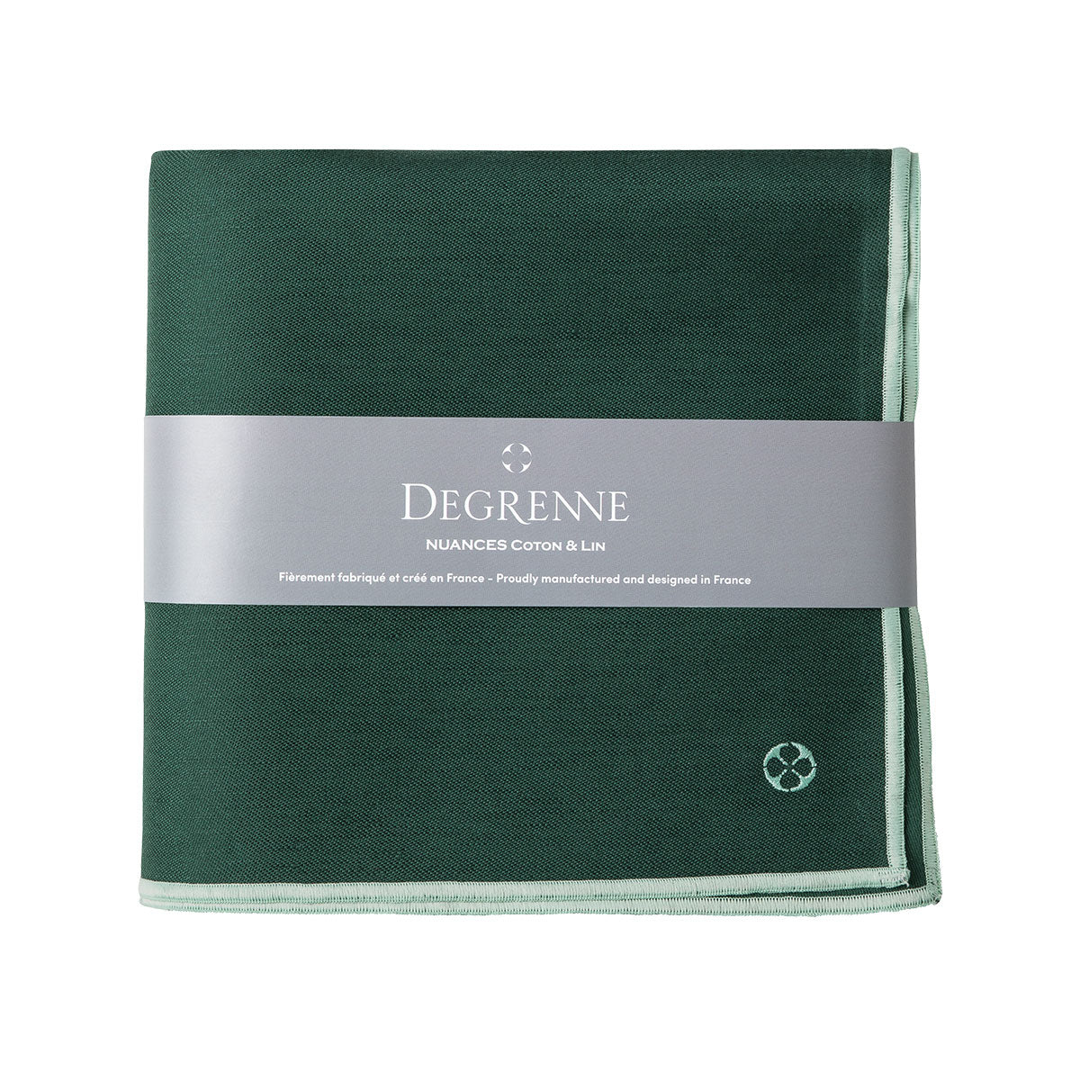 degrenne paris NUANCES COTON & LIN VERT EMERAUDE Nappe carrée 180 x 180 cm