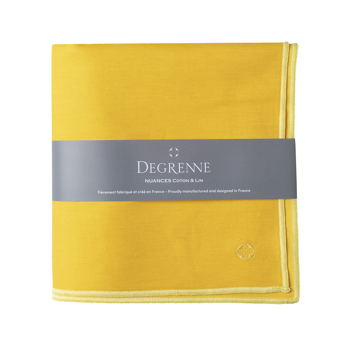 NUANCES COTON & LIN JAUNE TOURNESOL Nappe carrée 180 x 180 cm