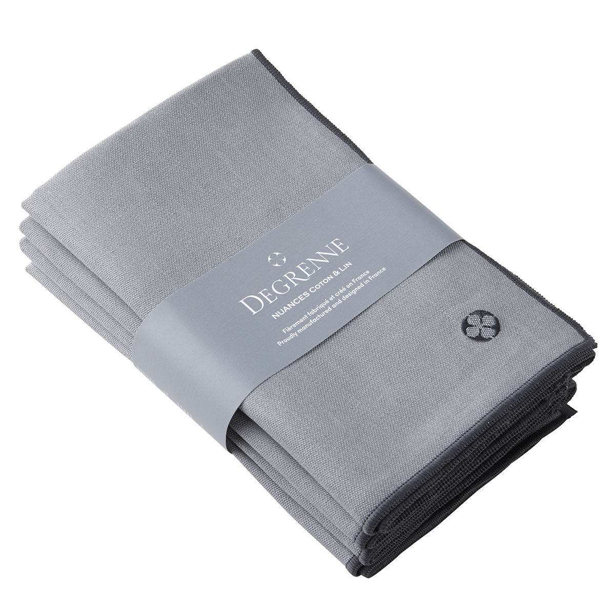 NUANCES COTON & LIN GRIS DEGRENNE Lot de 4 serviettes 50 x 40 cm