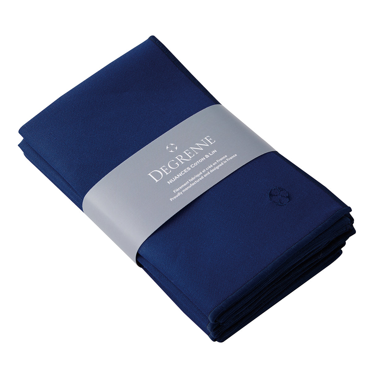 degrenne paris NUANCES COTON & LIN BLEU ROY Lot de 4 serviettes 50 x 40 cm