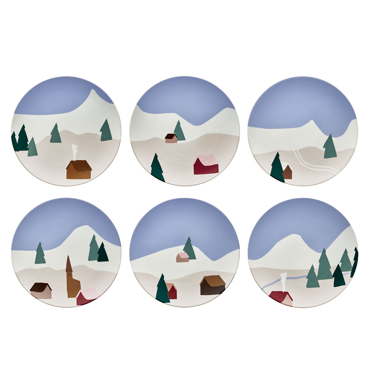 DESTINATION MONTAGNESet of 6 plates 23 cm