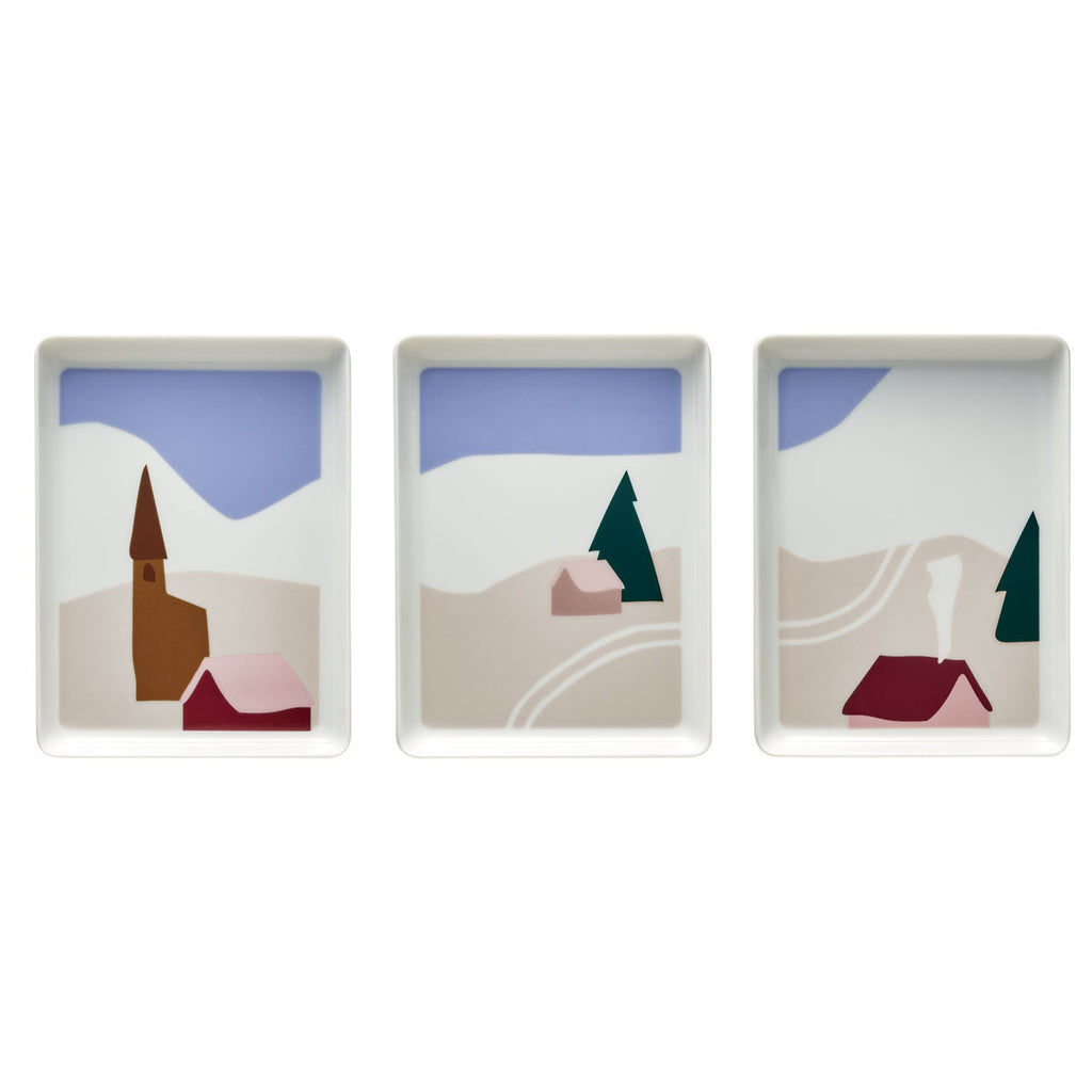 DESTINATION MONTAGNE Coffret 3 mini plats 16 x 12 cm