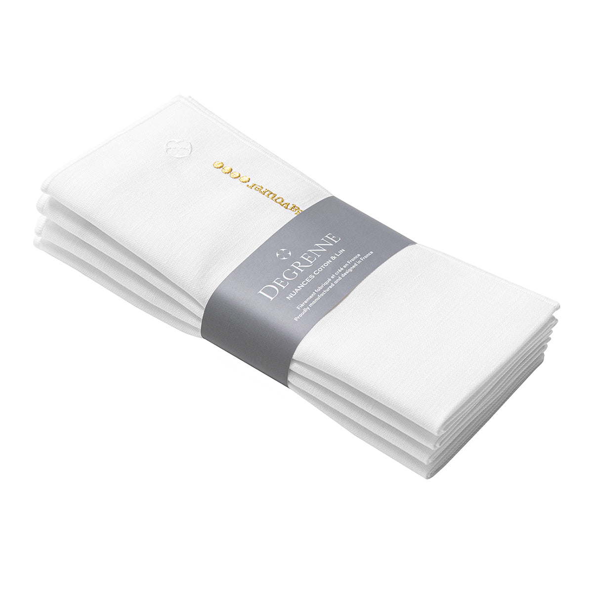 NUANCES COTON & LIN KING GOLD Set of 4 rectangular napkings 50 x 40 cm