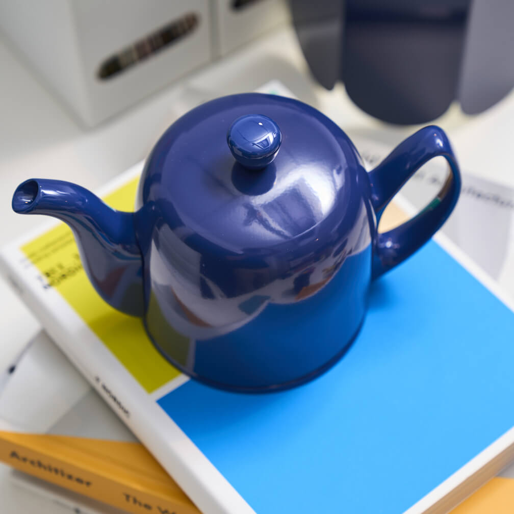 Théière 4 tasses cloche bleue
