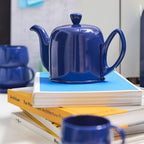 Théière 4 tasses cloche bleue