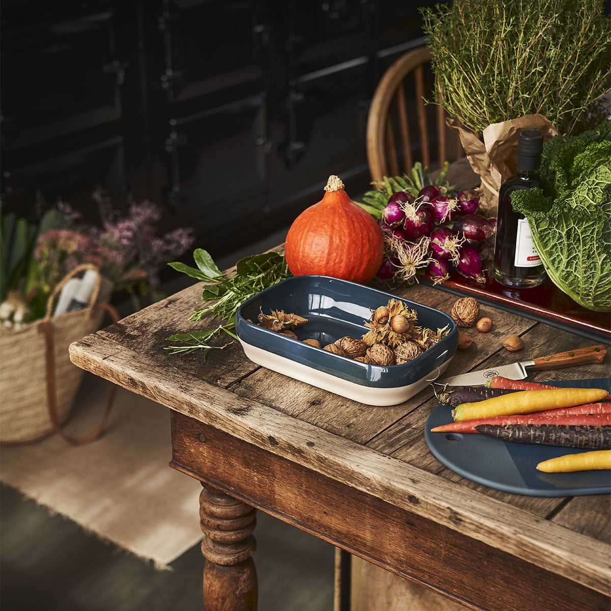 BAHIA BLEU DE ROCHE Planche en grès 35 x 21 cm