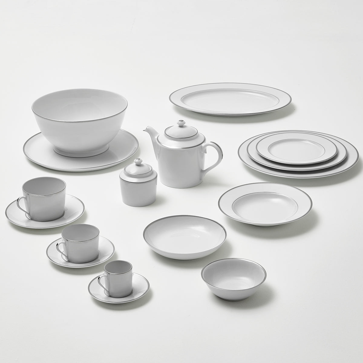 GALON PLATINIUM COLOR  Rimmed soup dish 22,5 cm