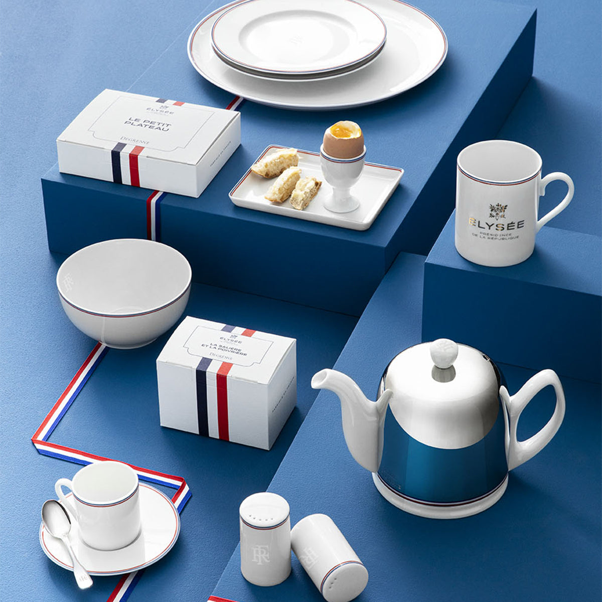 DEGRENNE ELYSEE Théière 4 tasses cloche miroir République française