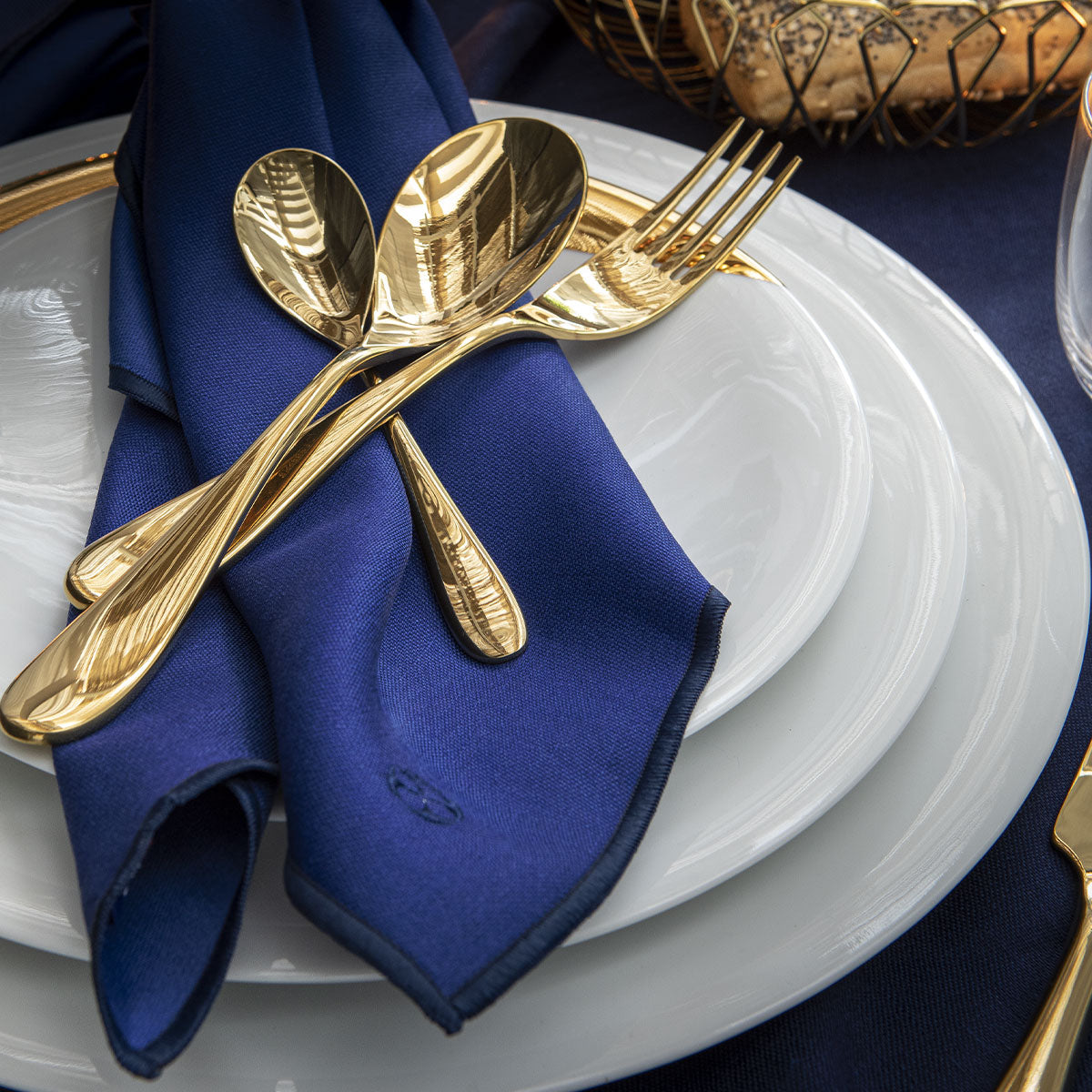 Image du produit: NUANCES COTON & LIN BLEU ROY Lot de 4 serviettes 50 x 40 cm