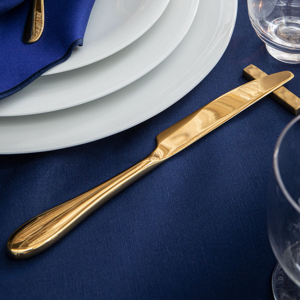 NUANCES COTON & LIN BLEU NUIT Nappe rectangulaire 180 x 250 cm