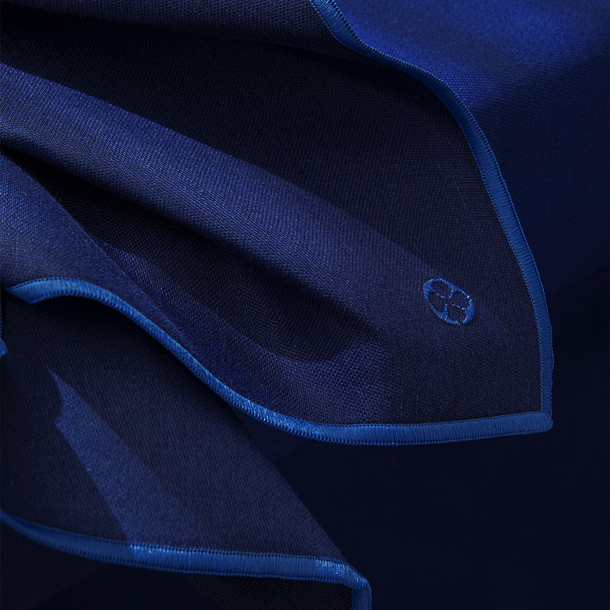 NUANCES COTON & LIN BLEU NUIT Lot de 4 serviettes 50 x 40 cm