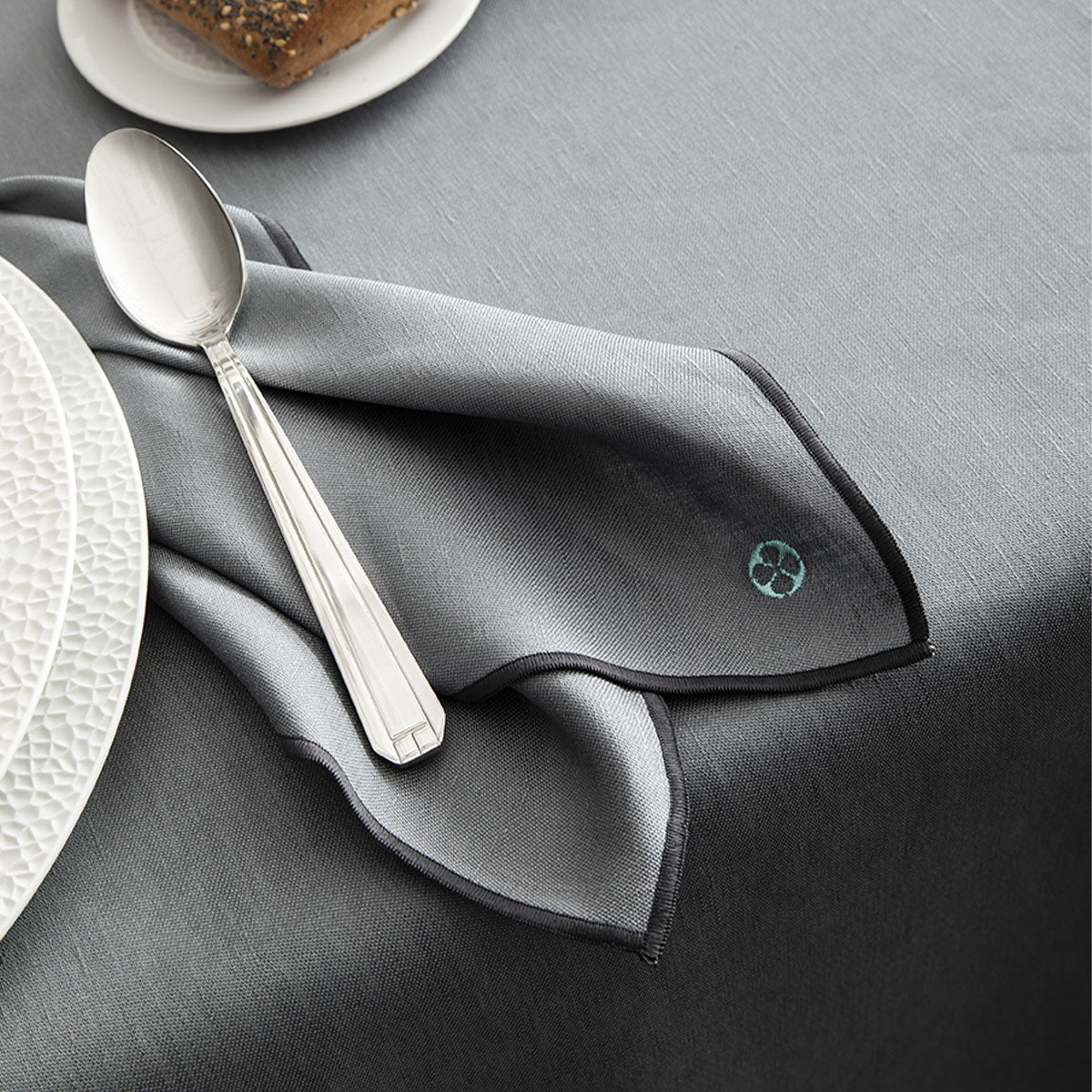 NUANCES COTON & LIN GRIS DEGRENNE Lot de 4 serviettes 50 x 40 cm