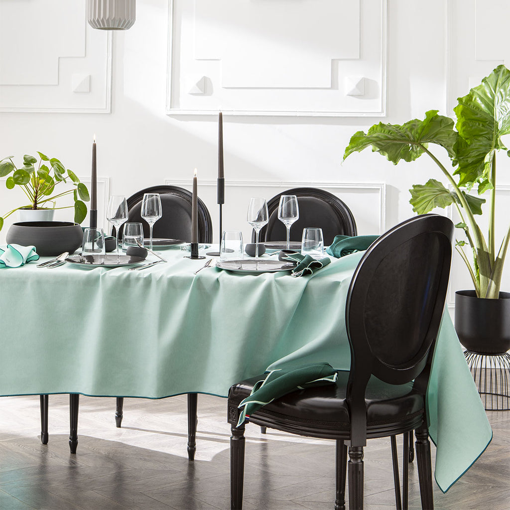 NUANCES COTON & LIN VERT MENTHE Lot de 4 serviettes 50 x 40 cm