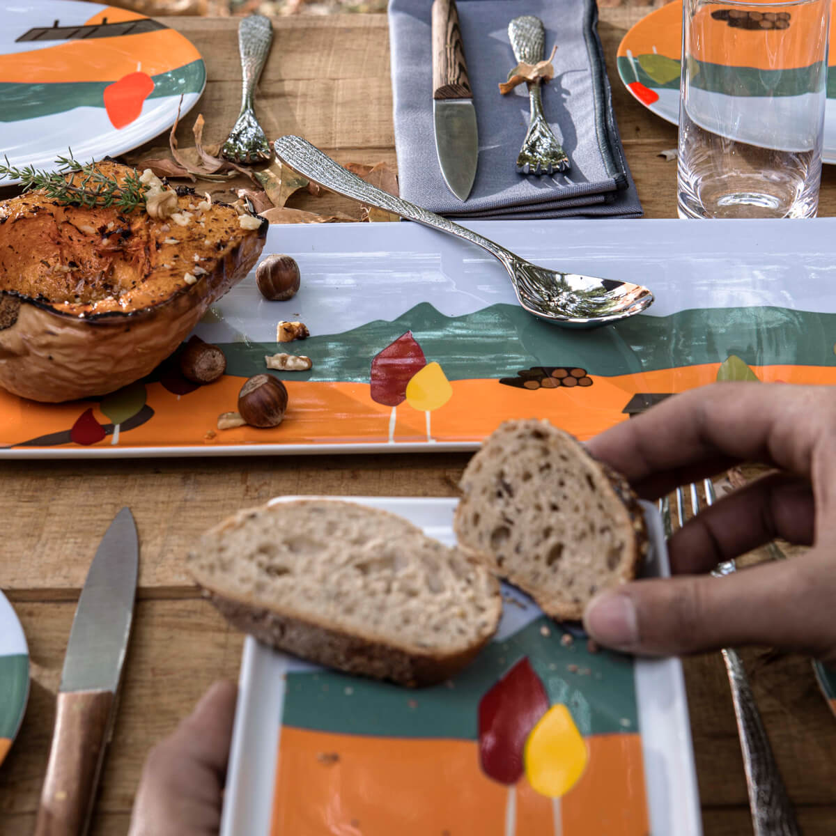 DESTINATION FORET Plat à cake 40 x 16 cm