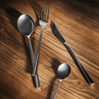 FUSE MIRROR FINISH Cutlery set for 24 place settings solid handle serrated