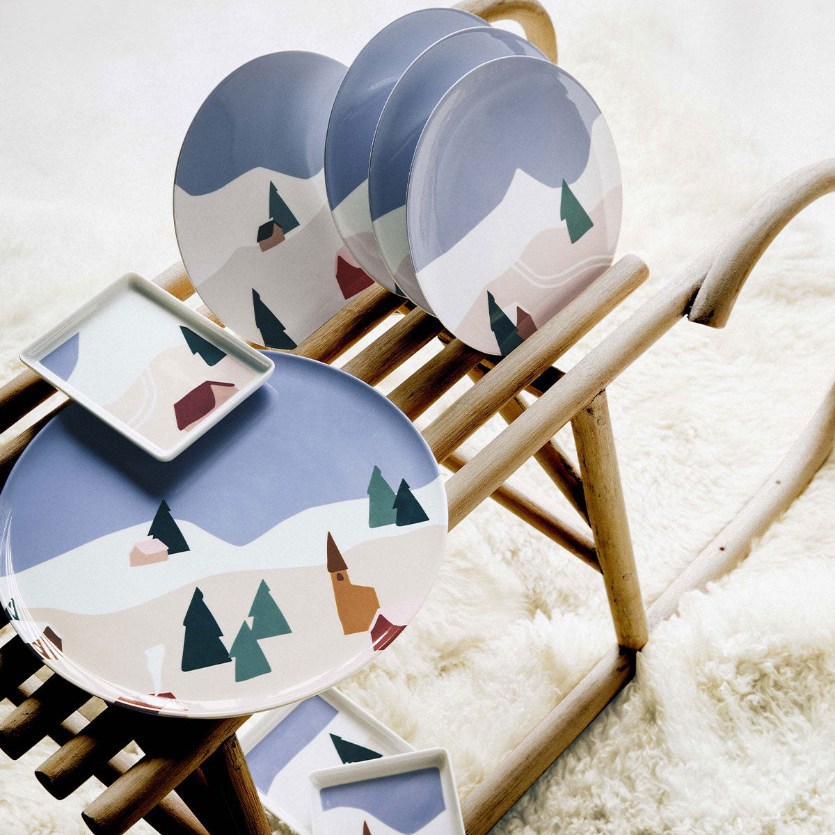 DESTINATION MONTAGNE Coffret 6 assiettes 23 cm