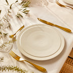 ONDE GOLD Colis écrin 50 couverts monobloc lame scie droit