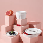 LA VAISSELLE DE L'ECONOME BLANCHE Coffret bol droit et assiette 18 cm