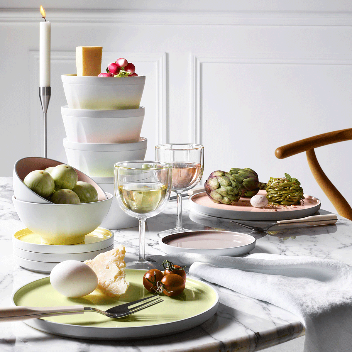 LA VAISSELLE DE L'ECONOME BLANCHE Coffret 4 assiettes 14 cm