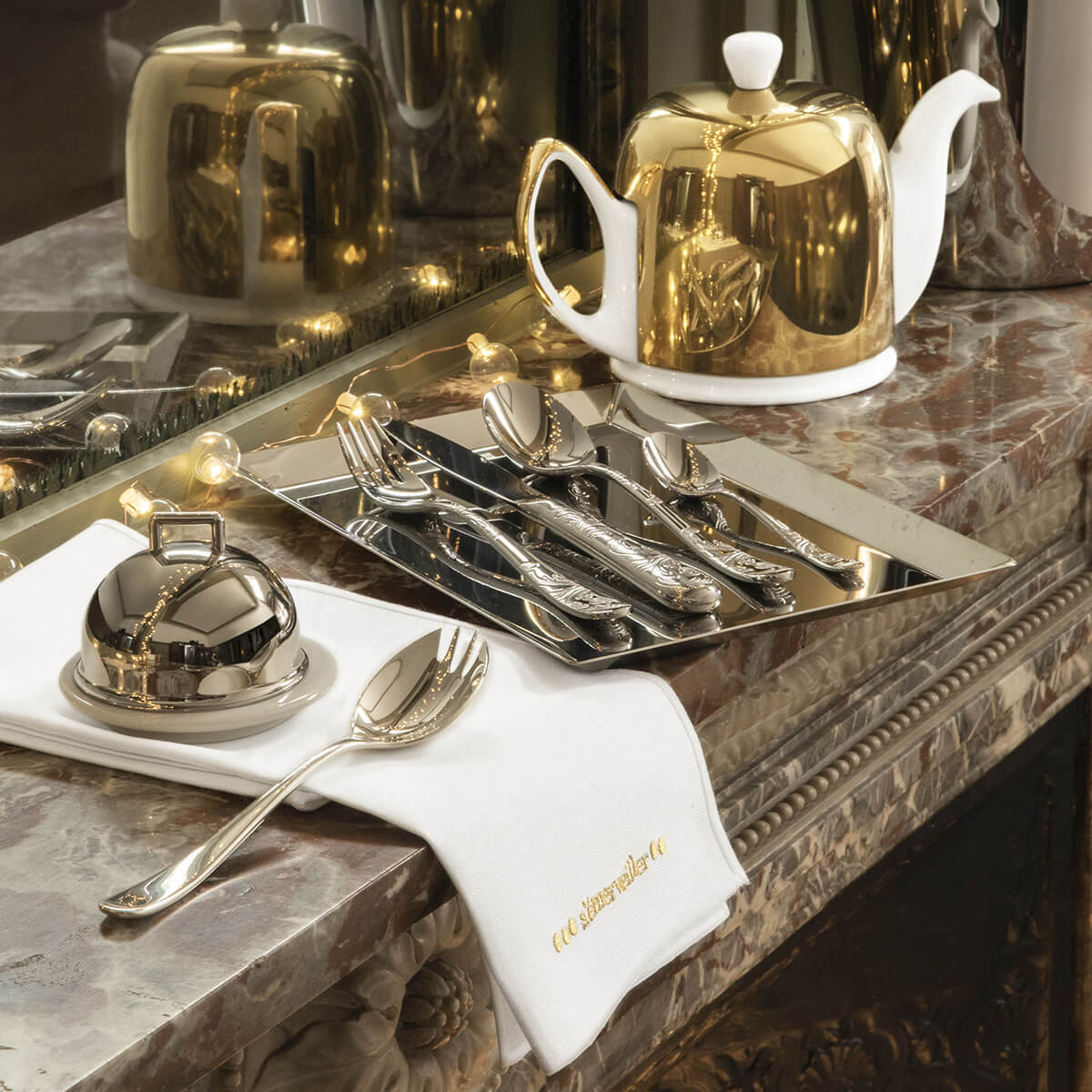 Image du produit: NUANCES COTON & LIN OR Lot de 4 serviettes 50 x 40 cm